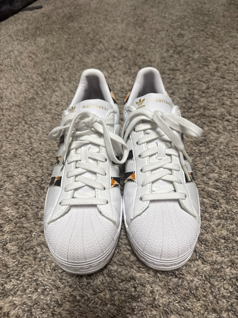 Adidas x Marimekko Superstar Floral Sneakers Women’s Size 9 White/Black/Pink